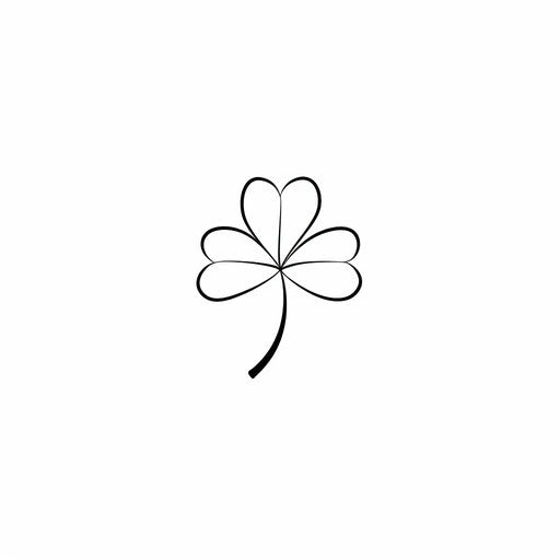 Minimalist shamrock tattoo with black lines as flat illustration.