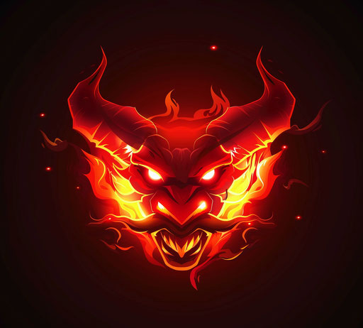 Fiery red angry imp