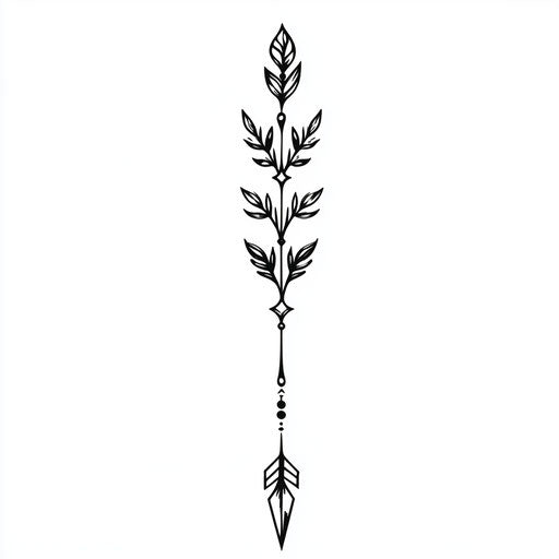 Minimalist tattoo design with upward arrow