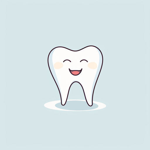 Minimalist tooth illustration on white background