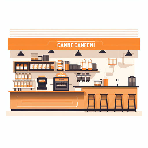 Minimalist style canteen clipart on white background