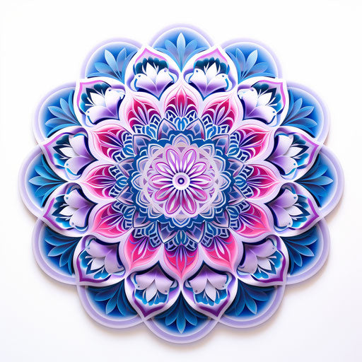Colorful round design in blue and pink