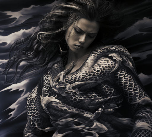 Japanese tattoo designs in black and white, kabuki theater style