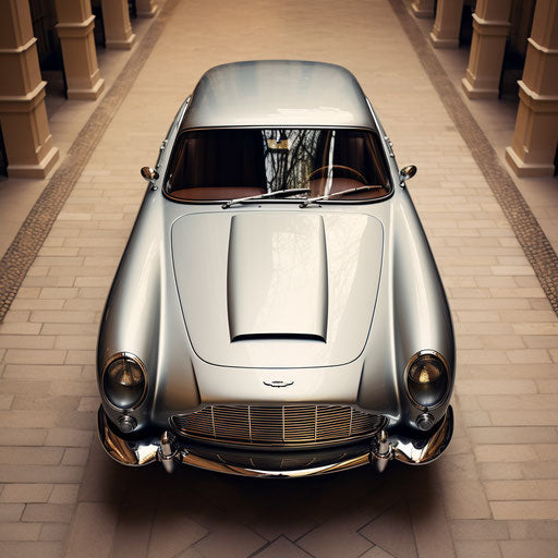 Top view of an Aston Martin DB5