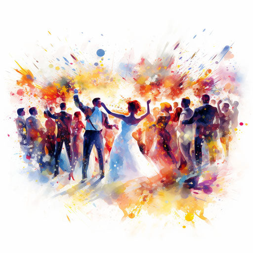 Impressionistic Art party on white background