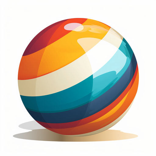 Beach ball in the style of chiaroscuro art, on white background