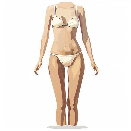 Photo-realistic bikini clipart with minimalist design