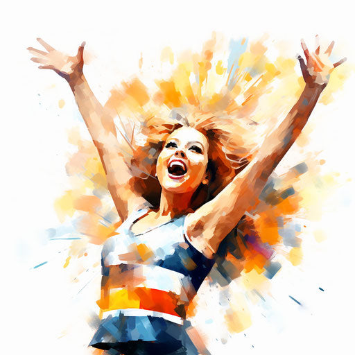 Joy illustration in the style of Impressionistic Art, on white background