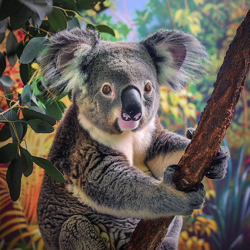 Koala caught in a candid pose, adding a humorous touch