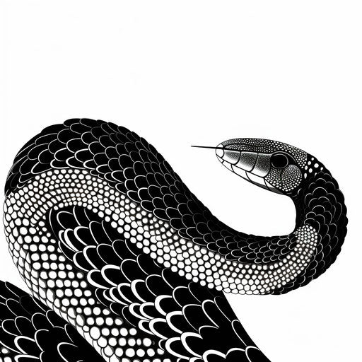 Black and white snake illustration