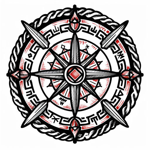 Traditional Viking compass sketch