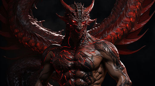 Red dragon tattoo art