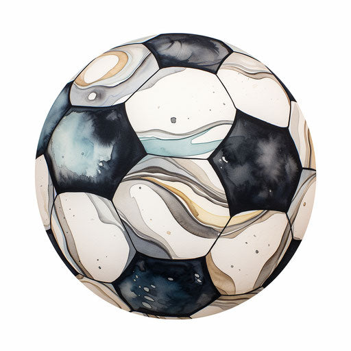 Drawing of a football ball in bold black on white
