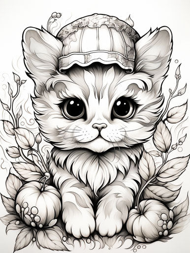 Cute cat coloring pages, Jeremiah Ketner style