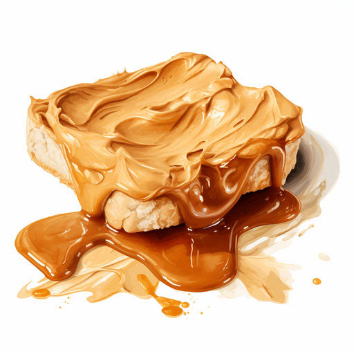 Peanut Butter Illustration in the Impressionistic Art style, on white background