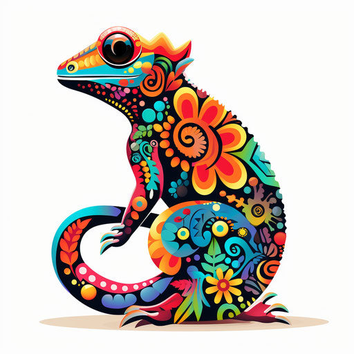 Gecko clipart in the style of Chiaroscuro Art, on a white background