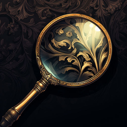 Magnifying Glass Clipart in Chiaroscuro Art Style