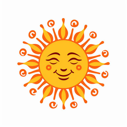 Minimalist style sun clipart on white background