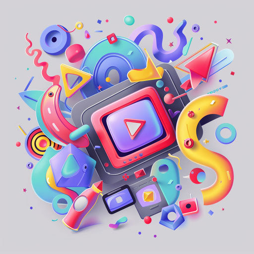 Creative logo for a YouTuber with playful elements and bright colors, on a light gray background
