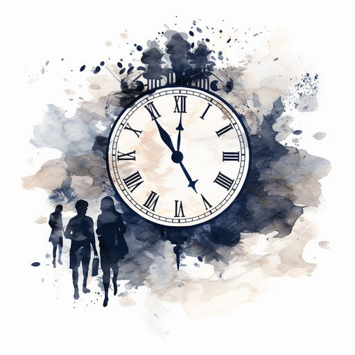 New year clipart 2024 in the style of Chiaroscuro Art, on a white background