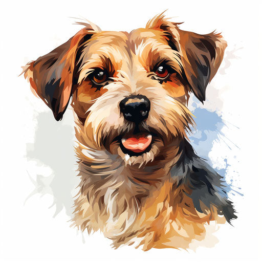 Easy dog clipart in the style of Oil painting