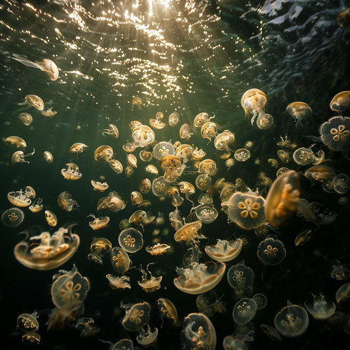 Jellyfish migration from above