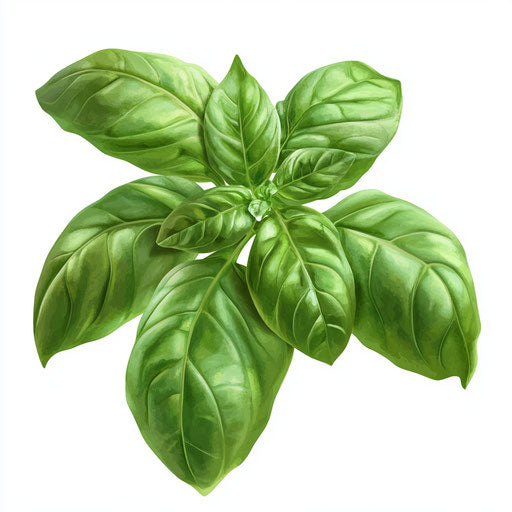 Realistic clipart of basil, high resolution, isolated