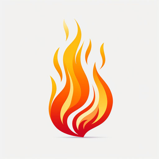 Minimalist fire clipart in white background