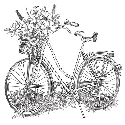 Vintage bike with flower basket