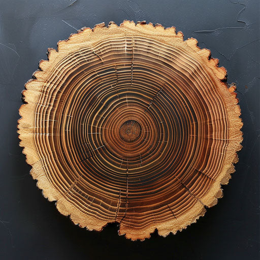 Detailed tree ring pattern representing history and natural beauty