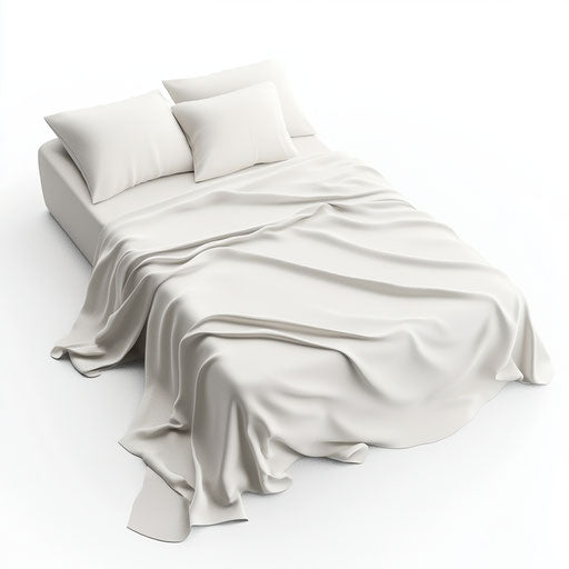 3D Bed Sheet with White Background, Photo Realistic Style