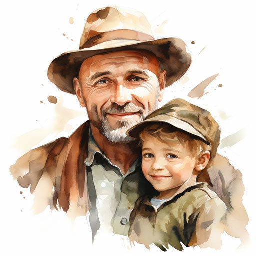 Father illustration in the style of Oil painting