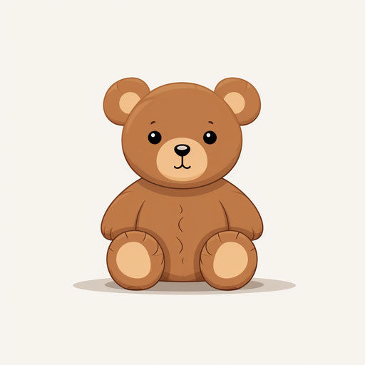 Teddy bear in Minimalist style, on white background