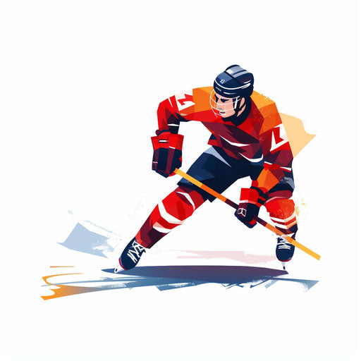 Hockey clipart in Minimalist style, on white background