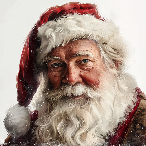 Santa clipart in photo realistic style on flat white background