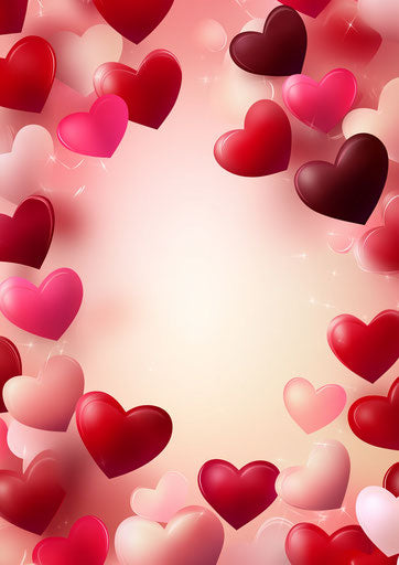 Valentine's Day background with red and pink hearts