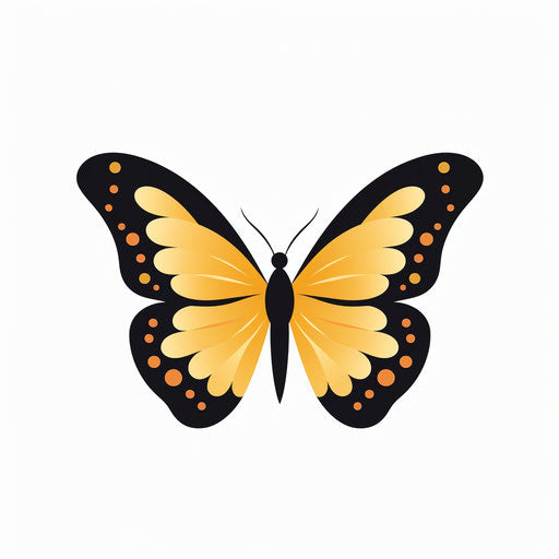 Butterfly illustration in a minimalist style, on white background