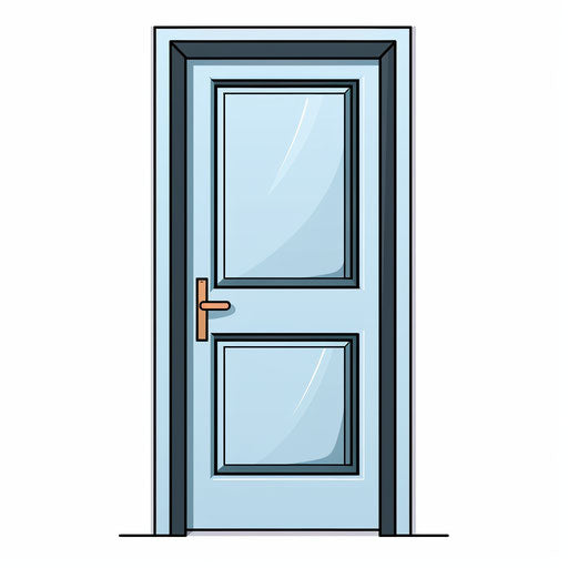 Minimalist door illustration on white background