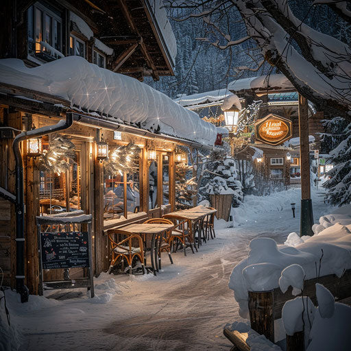 Cafe in a ski resort