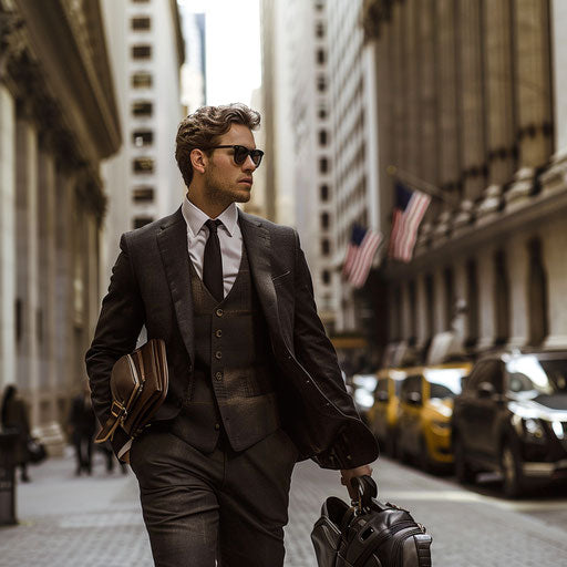 Confident businessman on Wall Street