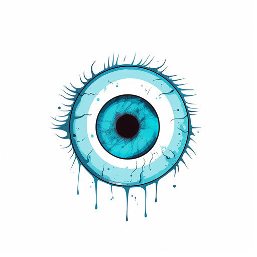 Minimalist style eyeball clipart on white background