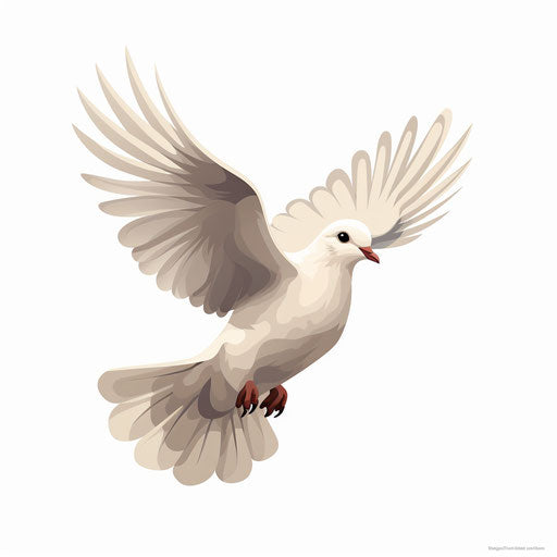 Dove illustration in the style of Chiaroscuro Art, on white background