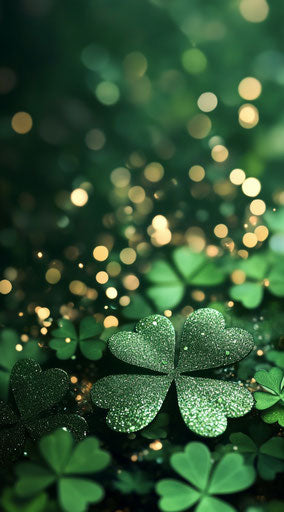 St. Patrick's Day decorations, glittery and sparkly background