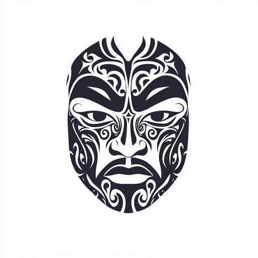 Maori face tattoo with minimalist interpretation