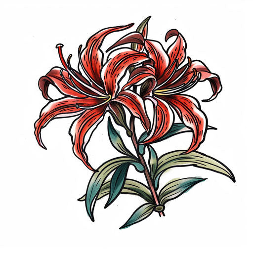 Spider Lily Stencil Tattoo Kit