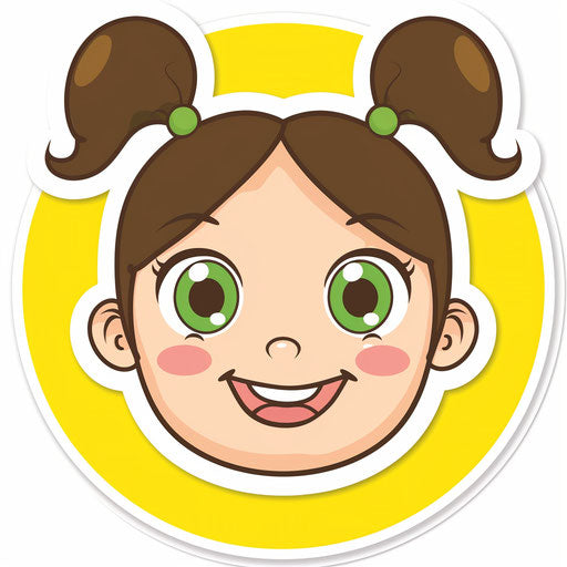 Cute smiley face sticker style clipart