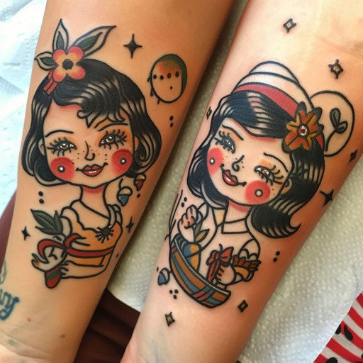 Mother And Daughter Tattoos Tattoo Flash Set