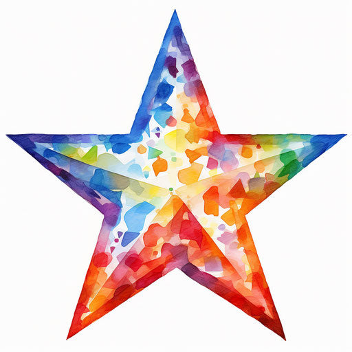 Star clipart png in the style of Impressionistic Art, on white background