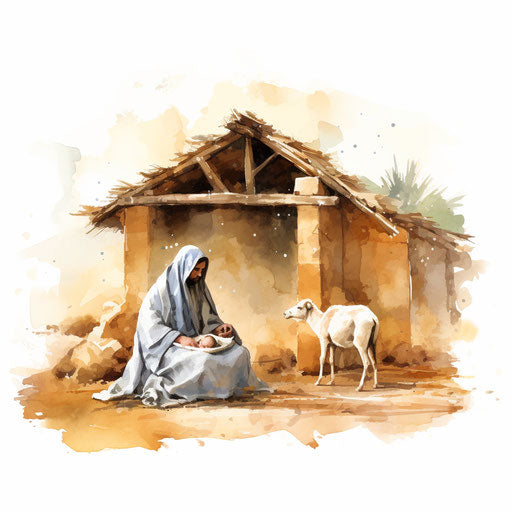 Food clipart in the style of an Oil painting, on white background