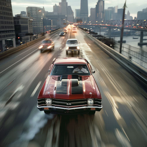 High-speed chase on busy city expressway